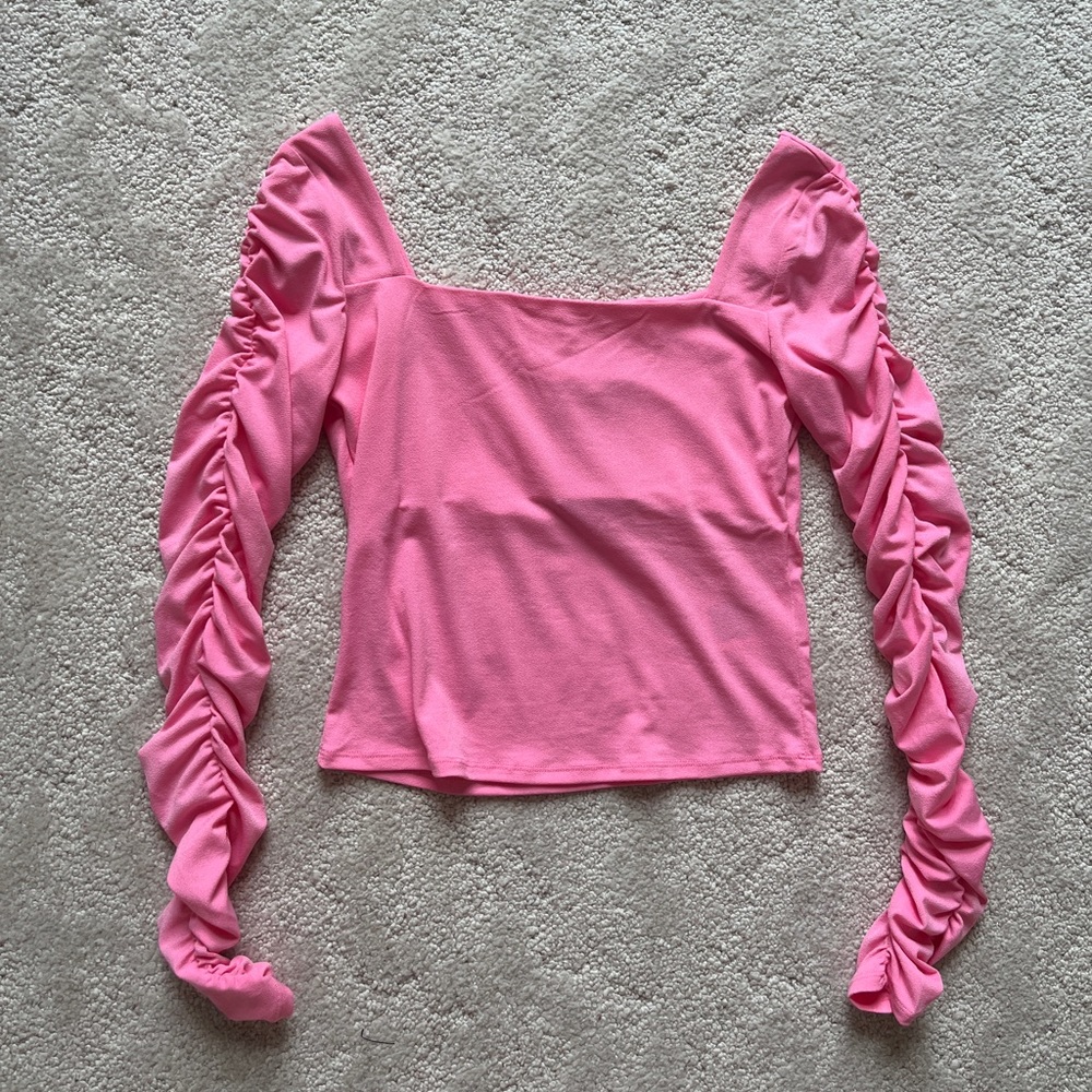 Pink Ruffled Sleeve H&M Top